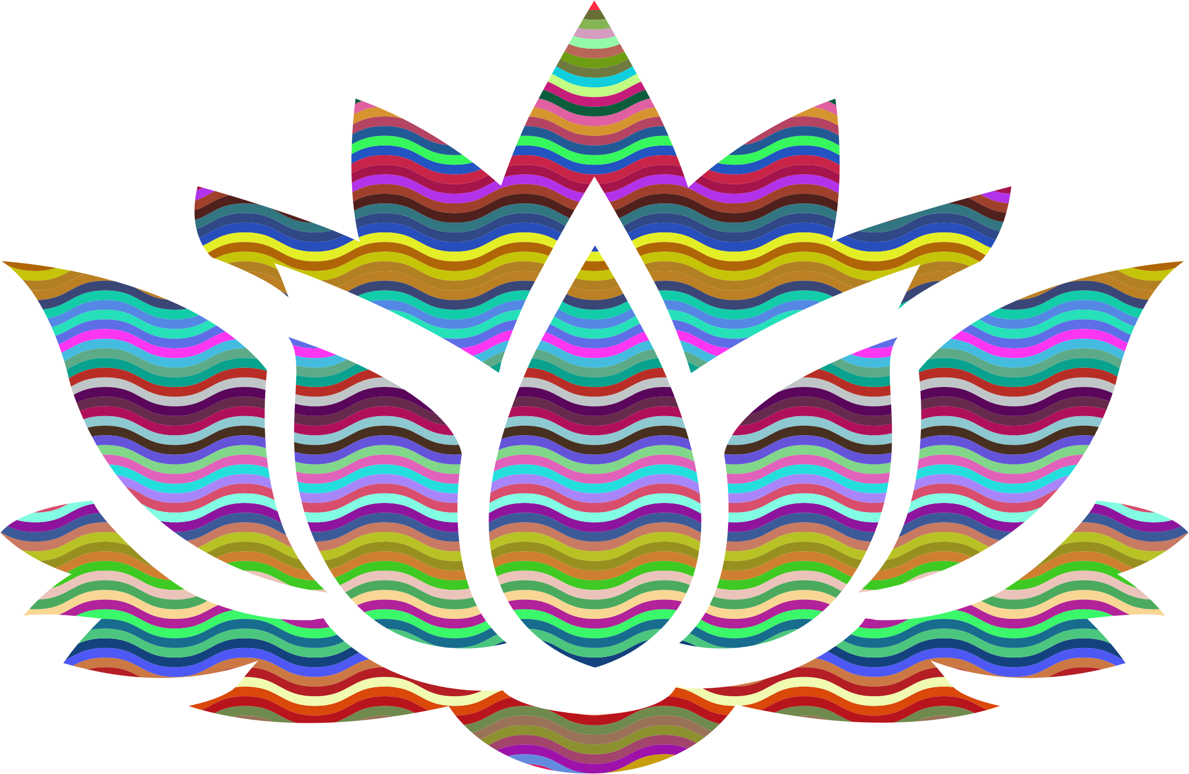 Clipart - Prismatic Waves Lotus Flower Silhouette