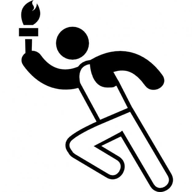 Runner with olimpic torch in hand Icons | Free Download