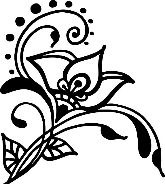 FLOWER, HENNA, VINES, SWIRL, ARTWORK, SILHOUETTE - Public Domain ...