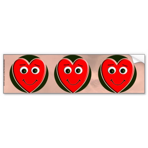 SMILEY DE TYPE D'AMOUR DE COEUR AUTOCOLLANT POUR VOITURE de Zazzle.