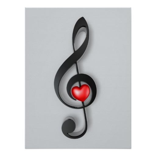 music symbol and lovely heart poster from Zazzle.