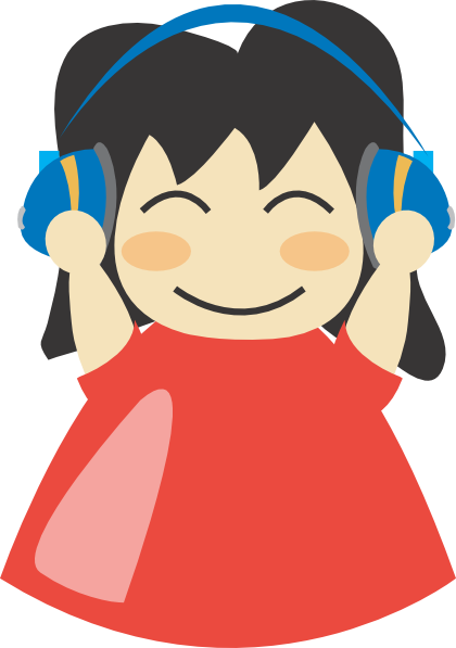 Girl With Headphones Clip Art - vector clip art ...