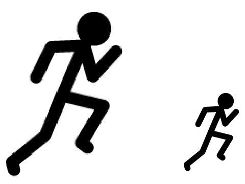 Stick person running clipart