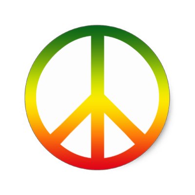 Rasta Peace Sign Classic Round Sticker | Zazzle