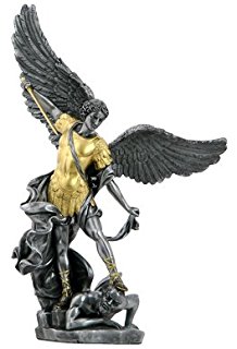 Amazon.com: Painted Resin Saint Michael the Archangel with Sword ...