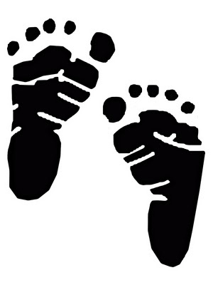 Vinyl footprints (baby feet) so cute! | Stencil | Pinterest