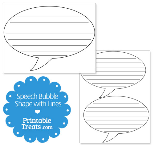 Printable Speech Bubble Shape with Lines