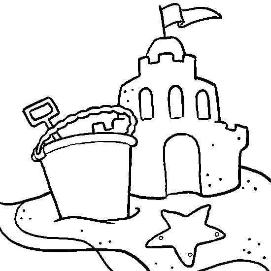 sandcastle Colouring Pages