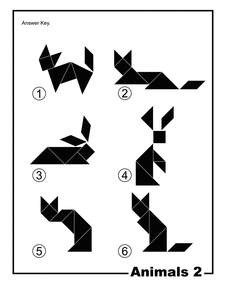 Animals Silhouette Solution Tangram Card #2 | ClipArt ETC