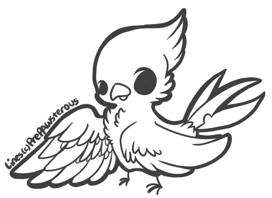 Free Use Bird Lineart: