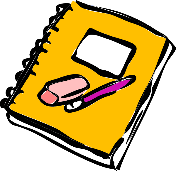 Pencil Eraser And Journal Clip Art - vector clip art ...