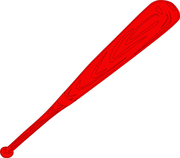 Red Baseball Bat Outlined clip art - vector clip art online ...