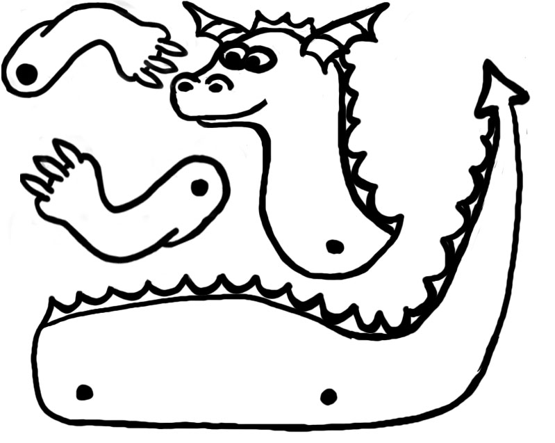 Printable Chinese Dragon Craft Template