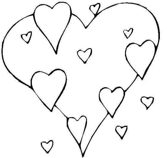 Hearts Coloring Page