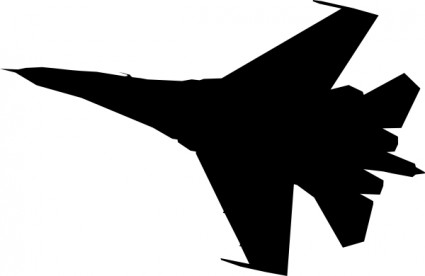 Airplane Fighter Silhouette clip art Vector clip art - Free vector ...