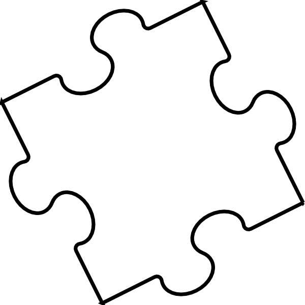 Black White Puzzle Piece Clip Art - vector clip art ...