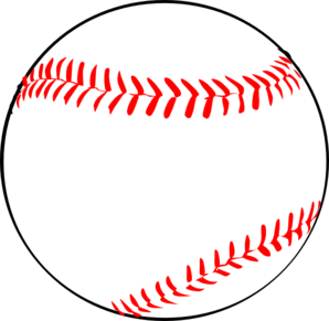 Baseball W/red Laces clip art - vector clip art online, royalty ...