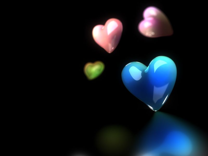 hearts with black background - Resolution 800x600 - 14394