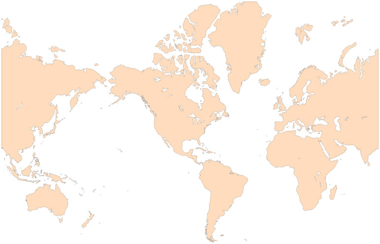World Single Color Blank Outline Map - Adobe Illustrator, EPS ...