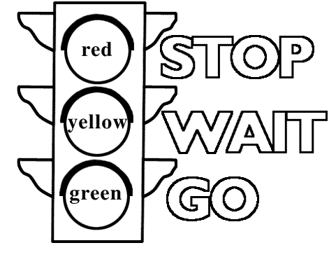 traffic signal clipart black and white