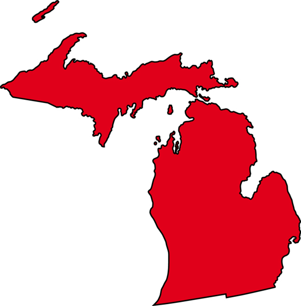 Michigan Map with cities - blank outline map of Michigan ...