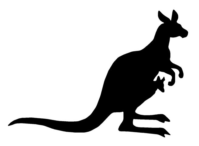 Kangaroo Silhouette 5 Decal Sticker