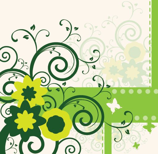 Swirling Printed Floral Design - Vector download