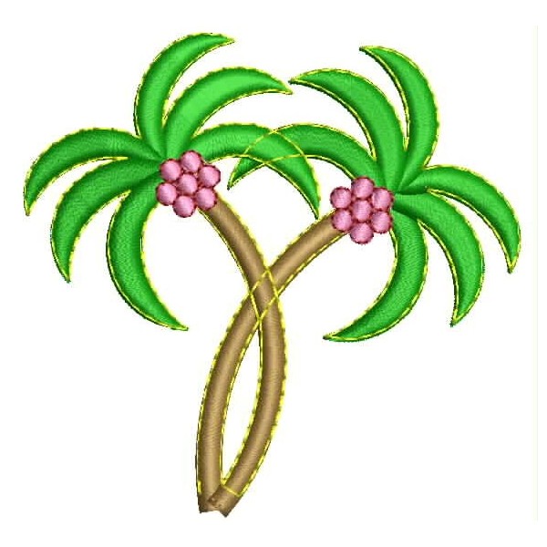 Coconut tree Embroidery Design