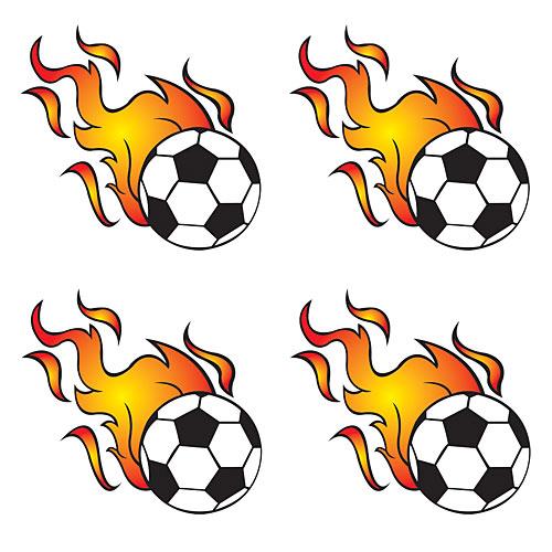 Flaming Soccer Ball Temporary Tattoos - Shindigz