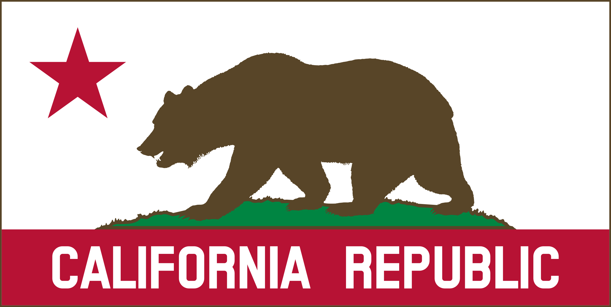 Clipart - California Banner Clipart B (Solid)