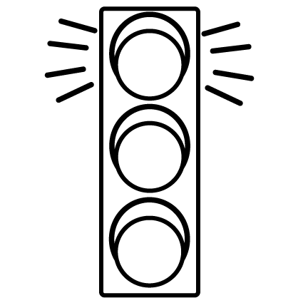 Black and white clipart images traffic light