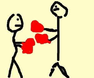 Two hands-people fighting each other (drawing by Vickimarie0211)