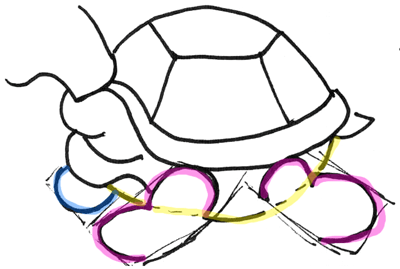 How to Draw Cartoon Turtles with Easy to Follow Drawing Lesson ...