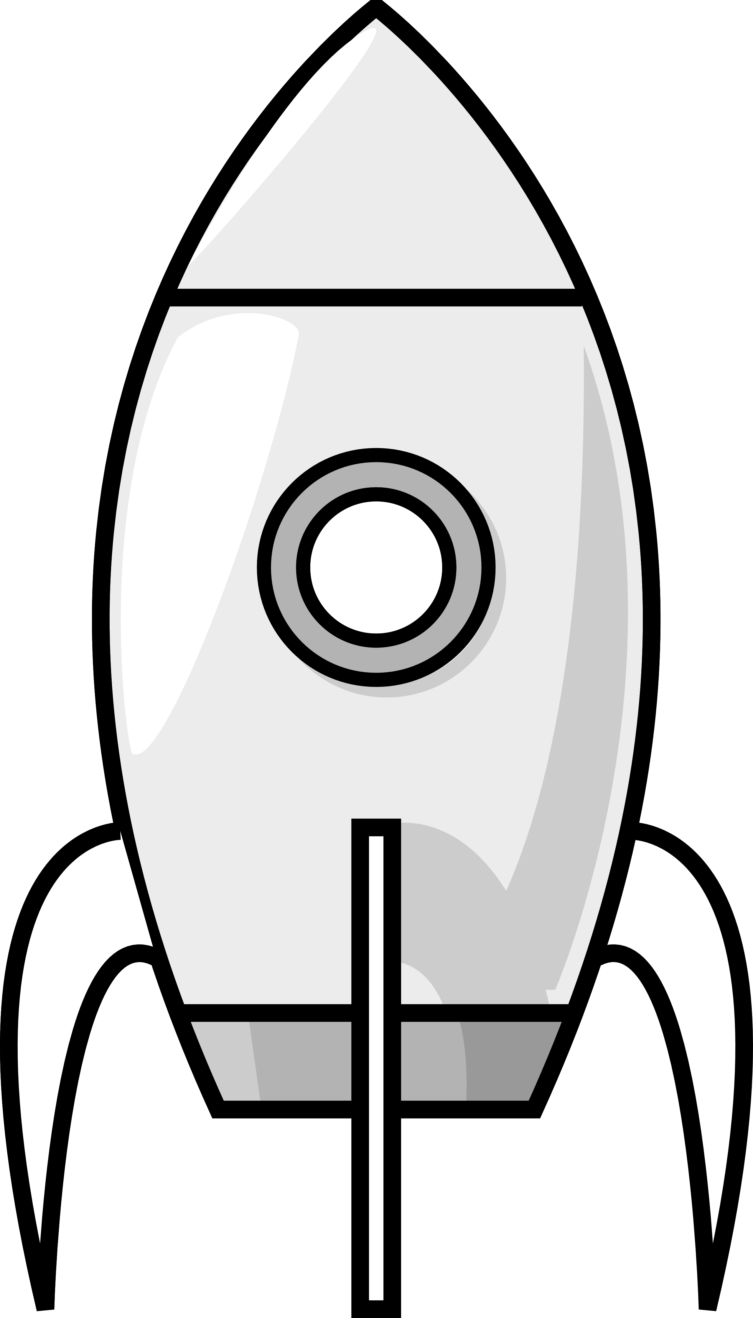 Rocket Ship Black And White Clipart
