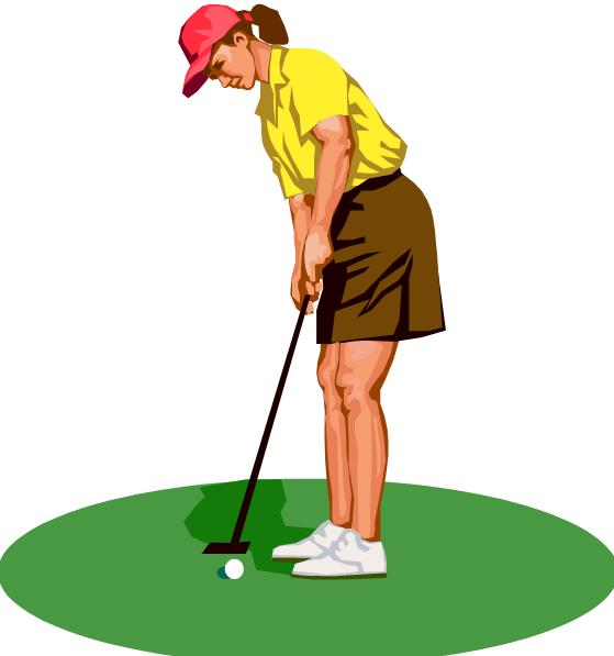 Lady golfing clipart