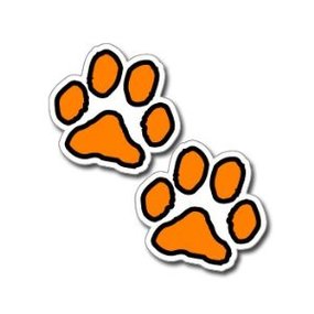 Orange And Black Paw Print Clipart - Free to use Clip Art Resource