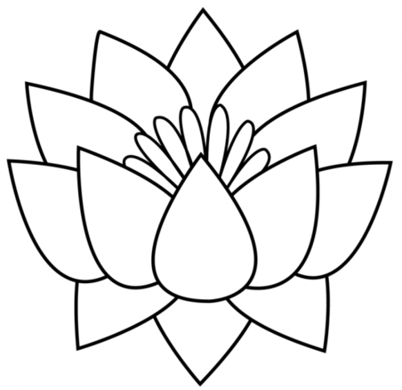 flower black and white lotus flower clip art black and white