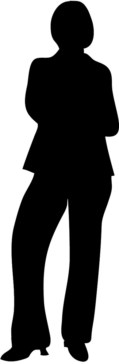 Lady standing silhouette clipart