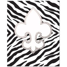 Bling Fleur De Lis With Hot Pink Zebra Background Print Art ...