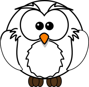 Black and white owl clipart