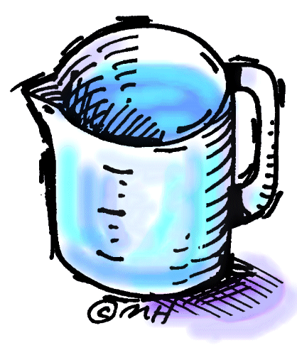 Measuring cup of water clipart