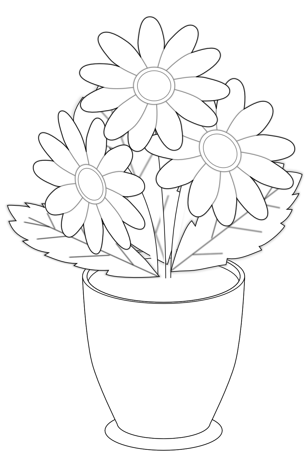 Flower vase clipart black and white - ClipartFox
