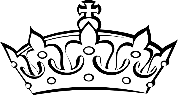 Black and white crown clipart