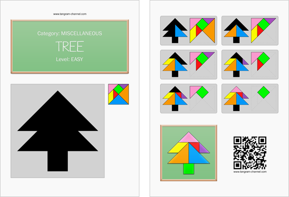 Tangram Tree - Printable tangram worksheet #267 - Providing ...