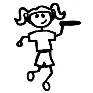 Disc Golf Girl Stick Figure Decal, disc golf stickers, disc golf ...