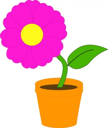 Flowerandpot clip art vector, free vector images