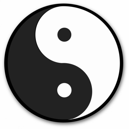 Yin yang symbol black round sticker Free vector in Adobe ...