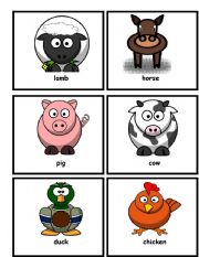 English teaching worksheets: Animals flashcards