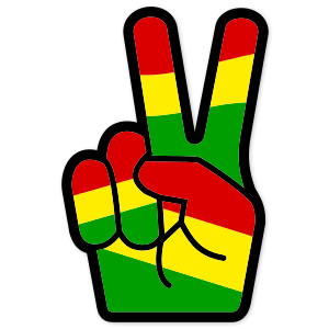 Rasta peace fingers stickers - StickerApp