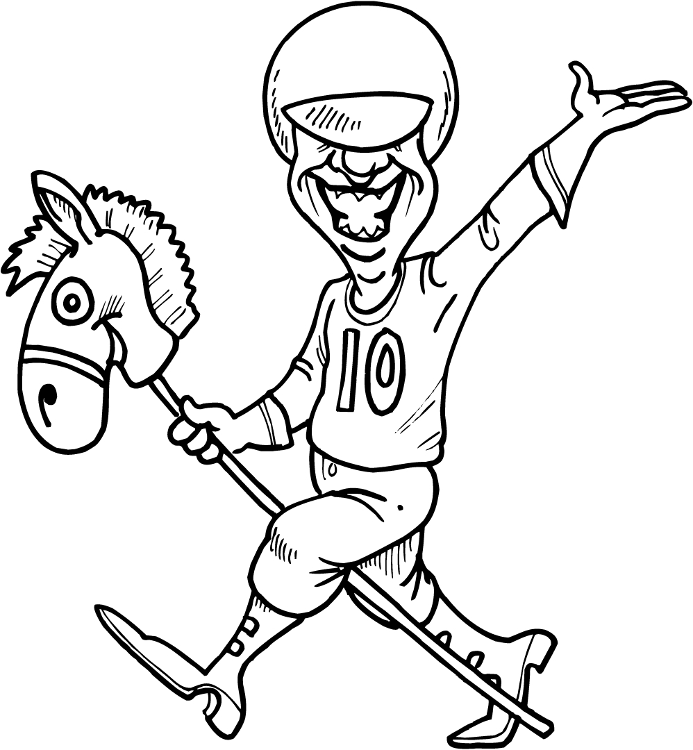 working sheet of a horse jockey for kids - Coloring Point